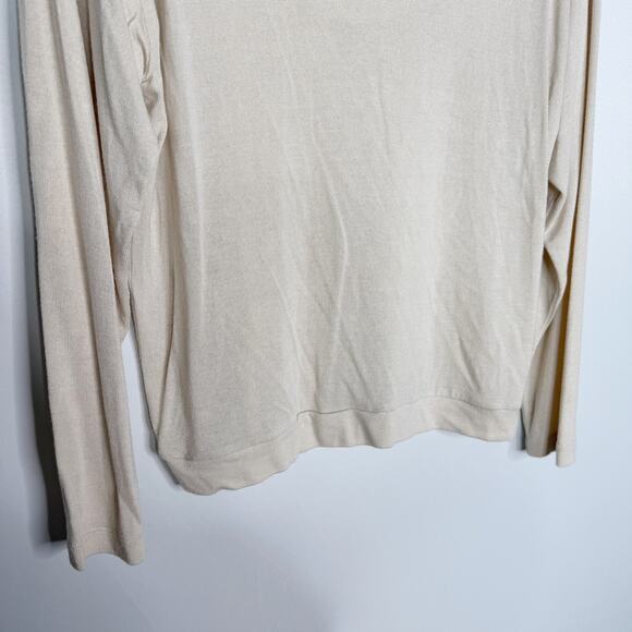 Kain Womens Small S Cream Cut Out Long Sleeve VNeck Knit Modal Stretch Long Top - Picture 4 of 8